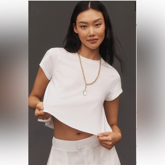 Anthropologie Maeve Crop Swing Tee *ISO Pants On Model - Picture 2 of 10
